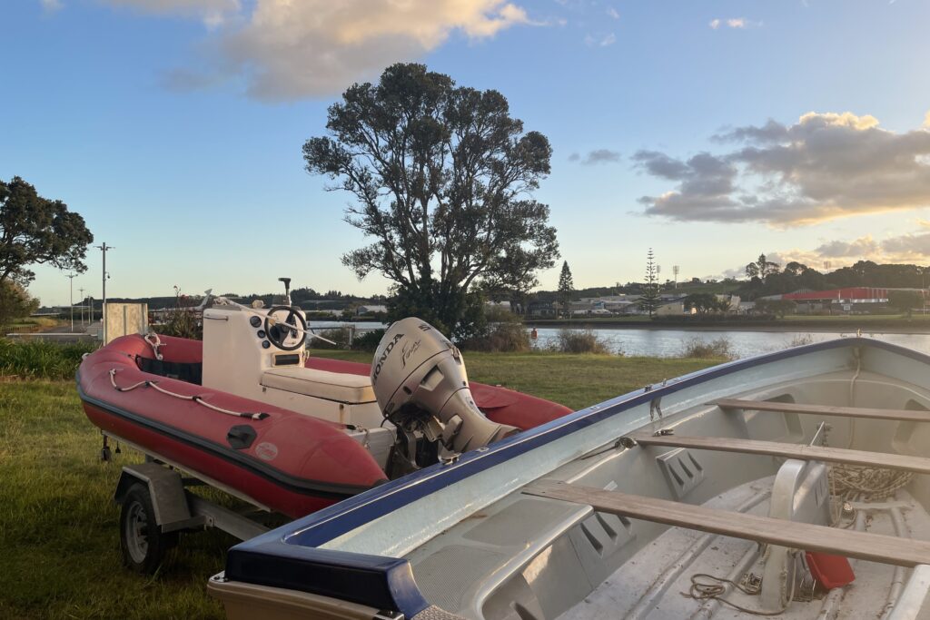 An image of our crown sailing boat and safety vessel.