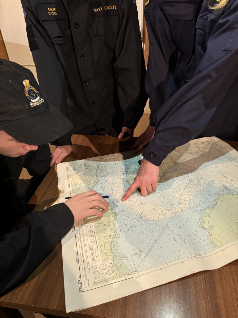 Cadets using their new navigational skills learnt during their lessons built up over the last few weeks.