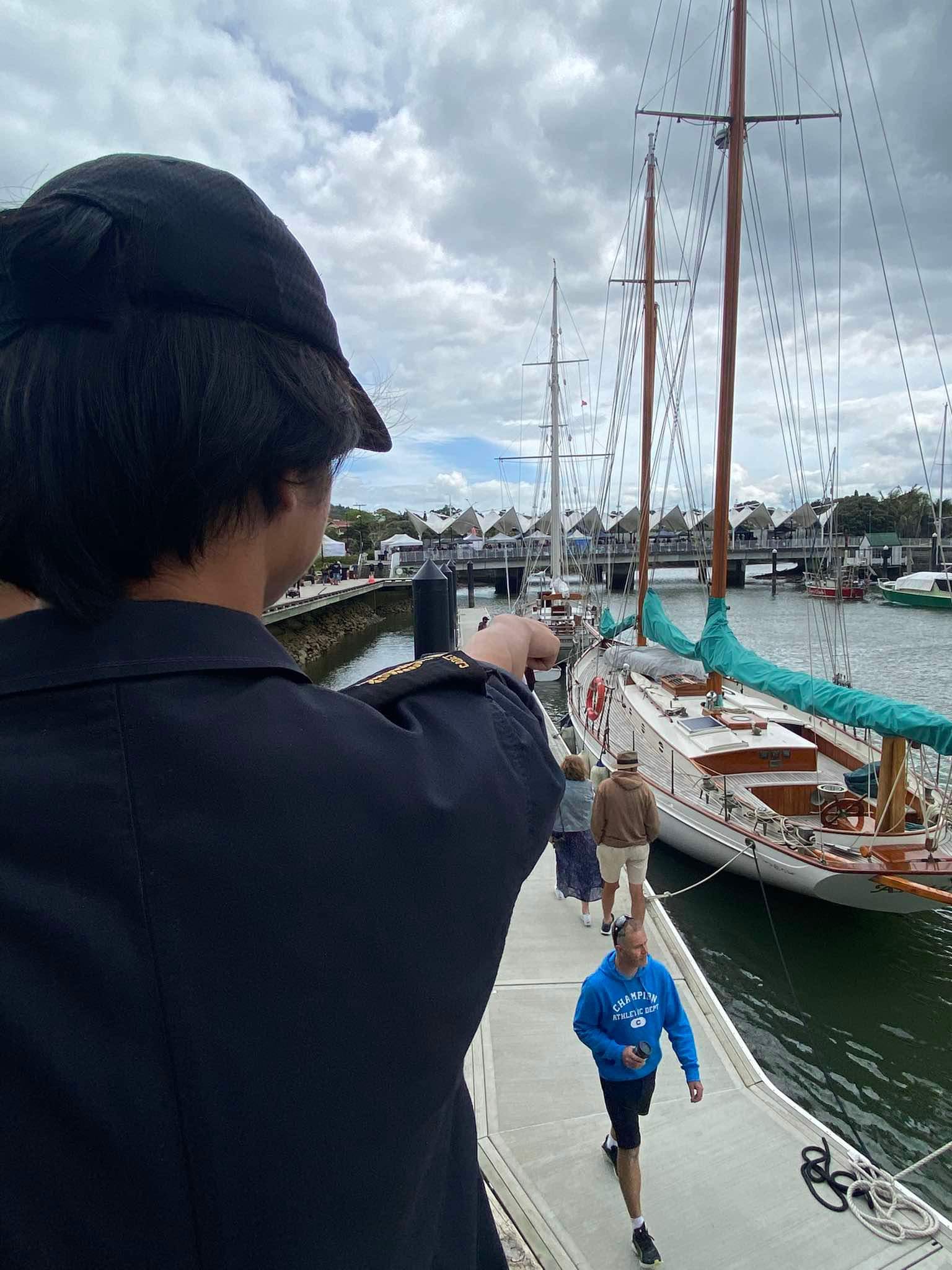 Curious cadet at Maritime Festival, 2024.